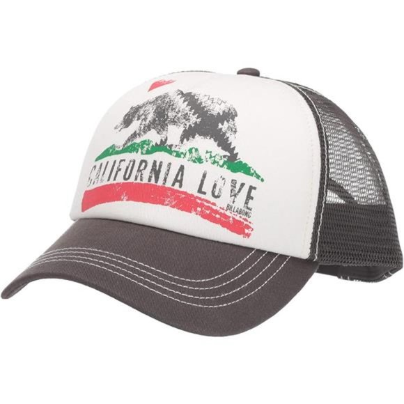 WOMEN'S California Love Pitstop Adjustable Trucker Hat Charcoal